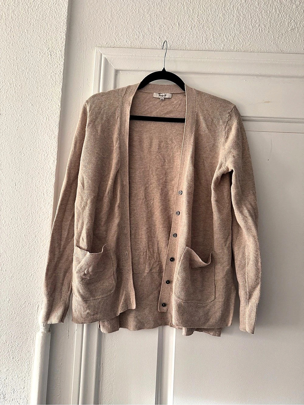 Madewell 100% Cotton Cardigan in Beige cream tan Size Medium